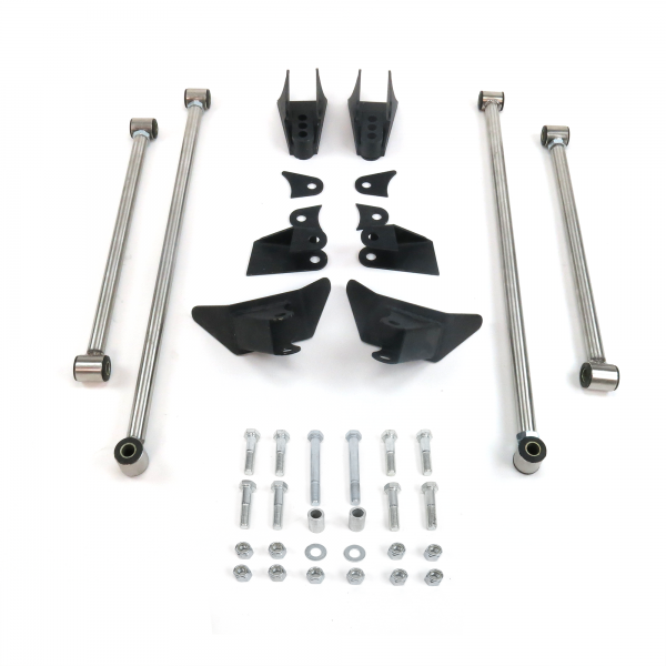 Stainless Steel HD Triangulated Full Size Universal 4 Link Kit w/ Shock