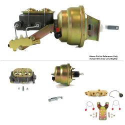 1967-69 Chevy Camaro 7” Dual Power Brake Booster Kit Bottom Mount Prop ...