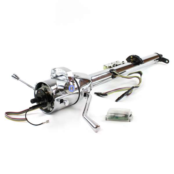 33" INCH CHROME GM STYLE TILT STEERING COLUMN AUTOMATIC SHIFT WITH NO KEY